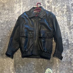 Black Leather Jacket Size M Men’s