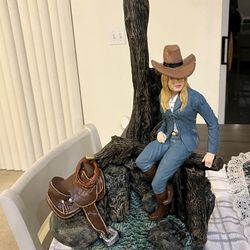 Ceramic Cowgirl Lamp (handmade) Unique!!!