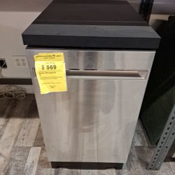 GE 18 In Stainless Steel Portable Dishwasher With Sanitize Cycle And 52 dBA