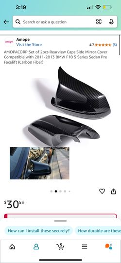 bmw mirror caps / window visors