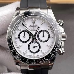 (500$)Rolex Daytona White Dial Oysterflex Black Ceramic Bezel