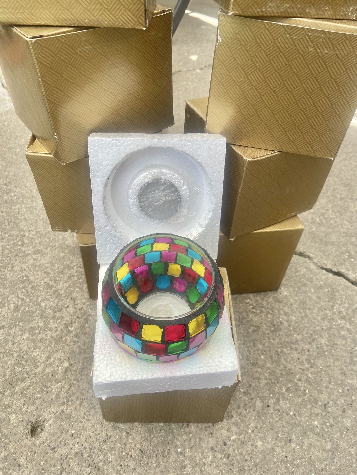 Brand New Class Bowl For Candle Or Can Use For Anything