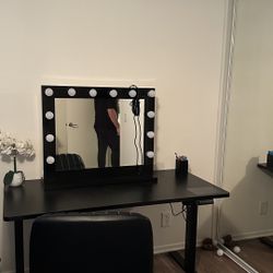 Electric Desk, Chair, & Vanity Mirror 