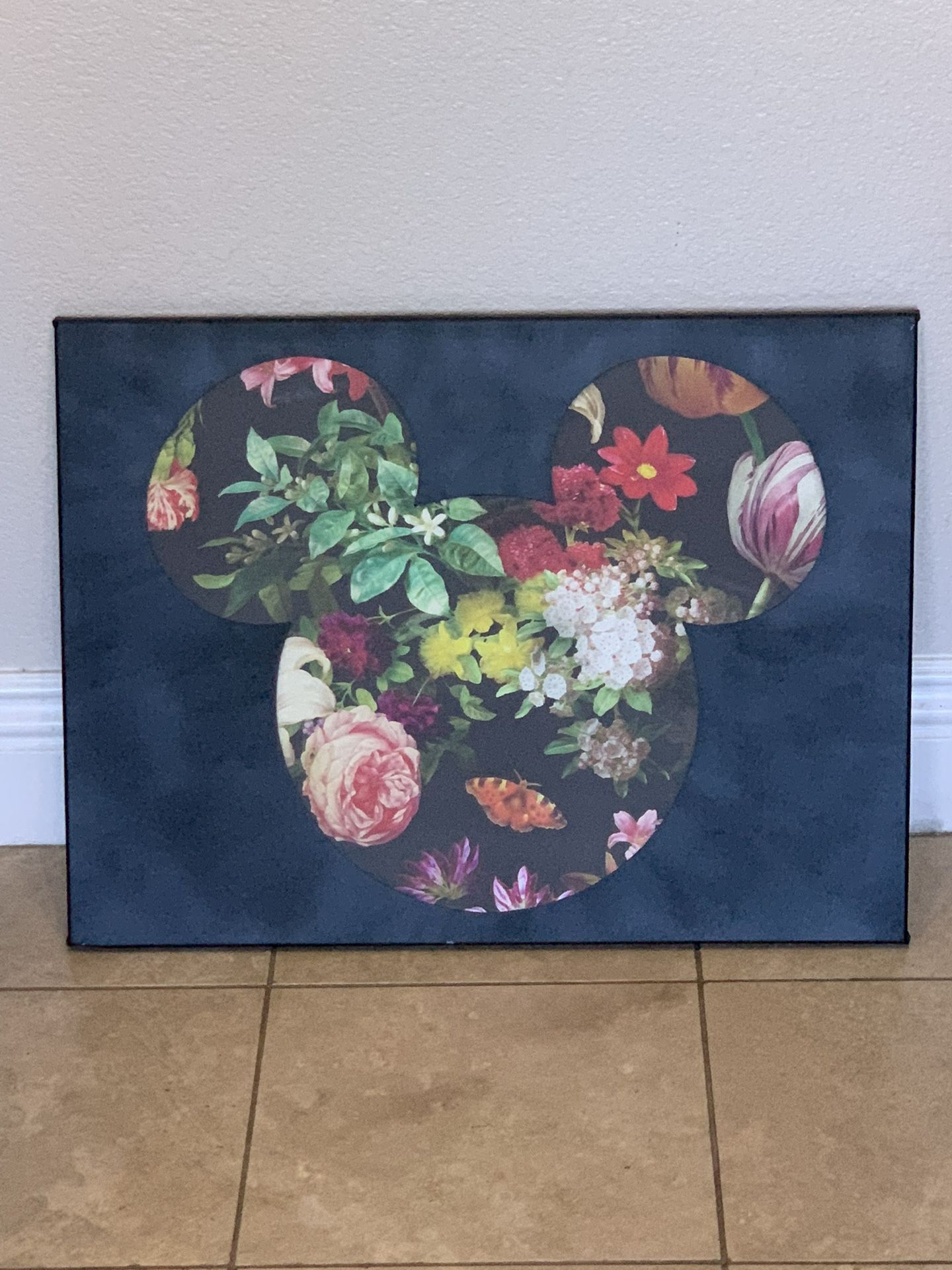 Mickey Mouse Themed Floral Painting