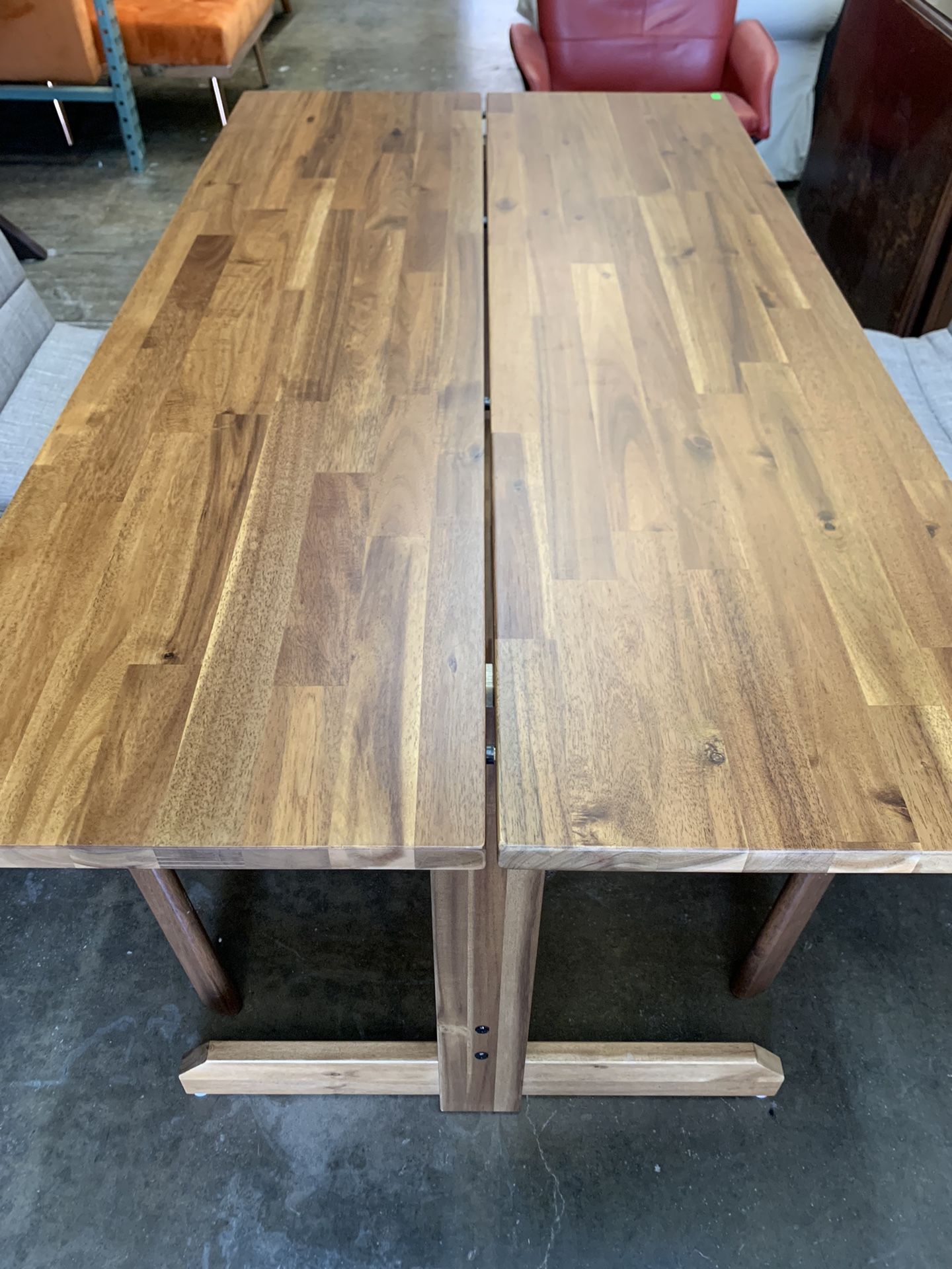 IKEA NACKANÄS Acacia Solid Wood Table and 4 Chairs Excellent