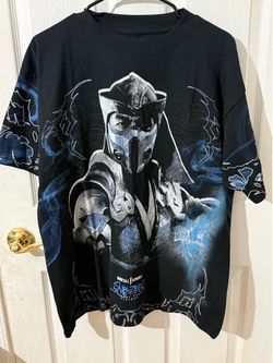 CVLA Civil Regime Mortal Kombat 1 Sub Zero All Over Print T Shirt Black Mens Large