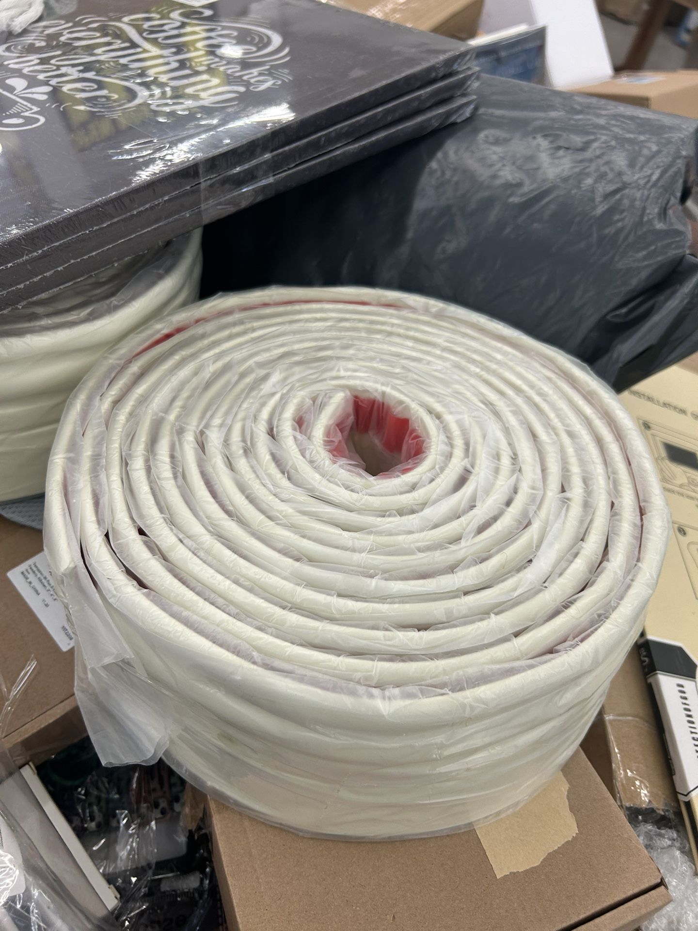 Wall Base Molding Trim Peel and Stick Rubber Baseboard Moulding 4” Wide Flexible Molding Vinyl Wall Base Cove Base (4" Wide x 16.4' Long, Creamy White