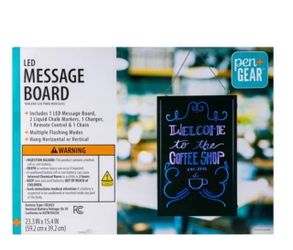 Pen+Gear LED Illuminated Message Board, 15.7" × 23.6", Multi-Mode Flashing, Includes Markers & Remote