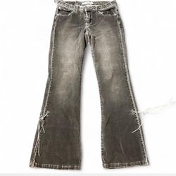 Women’s vintage low rise Z Cavaricci size 3 flare with fringe corduroy pants