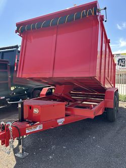 🚨🔥 RED 8X12X4 SCISSOR LIFT DUMP TRAILER — ONLY $7,575! 🔥🚨