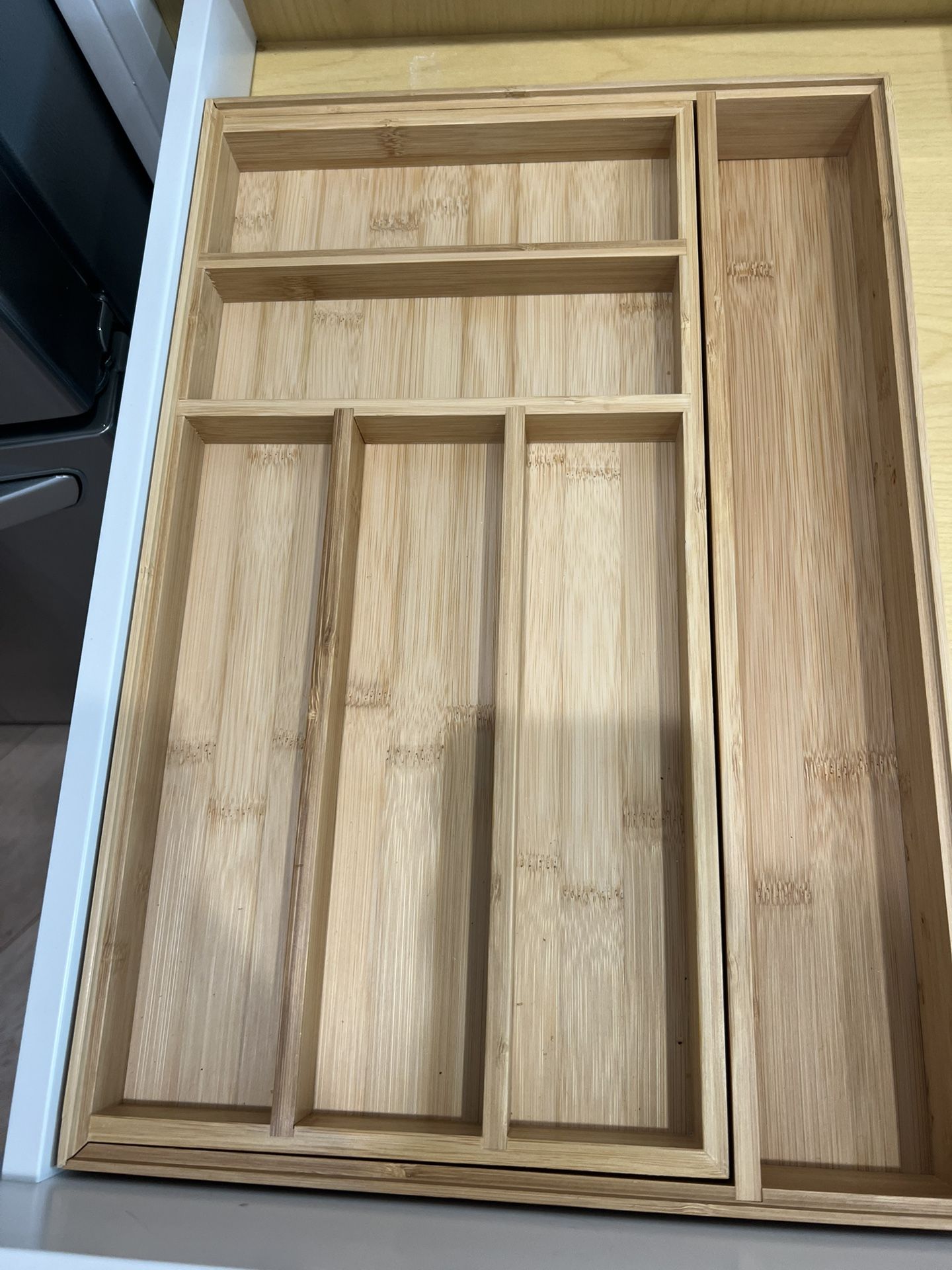 Bamboo Extendable Utensil Drawer Organizer 