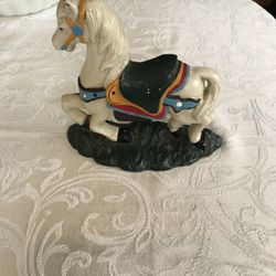 Vintage Cast Iron Carousel Horse Heavy Door Stop