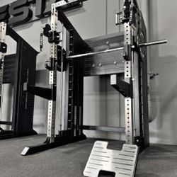 ALL IN ONE Half Rack + Functional Trainers w 200lb Weight Stacks + Smith Machine