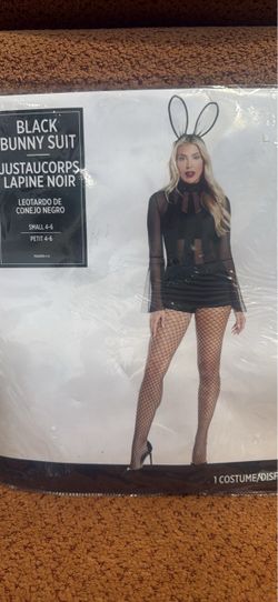 Black Bunny Suit Costume Small 4-6