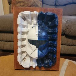 Custom Wall Mounted Split Star Wars Clone Trooper Helmet Face Art Piece