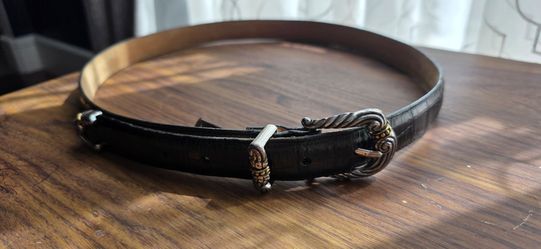 Brighton Black Belt with Floral Buckle