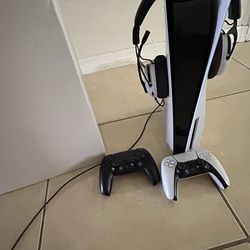 PS5 console + remotes + headset