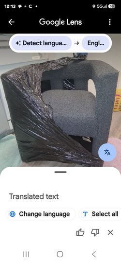 Gray Boucle Accent Chair