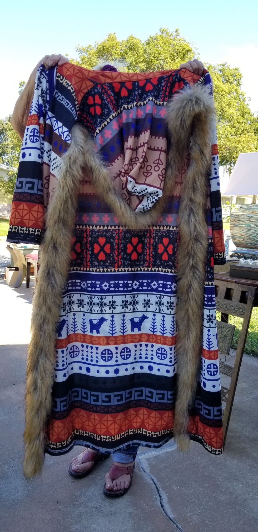 Tribal Coat/Robe with Fur edging