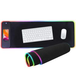 RGB Gaming Mouse Pad with Wireless Charger 15W Charging for iPhone and Samsung