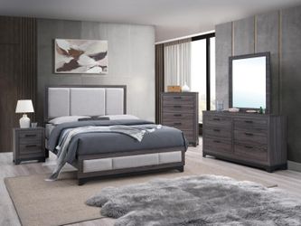 5 PC BEDROOM SET NEW IN BOX (MATTRESS SOLD SEPARATELY)
