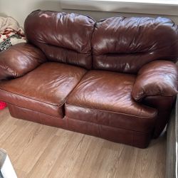 Leather 2 Person Loveseat Couch FREE