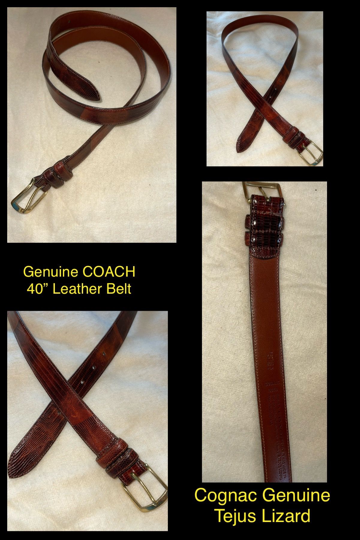 2 Genuine COACH 40” Belts