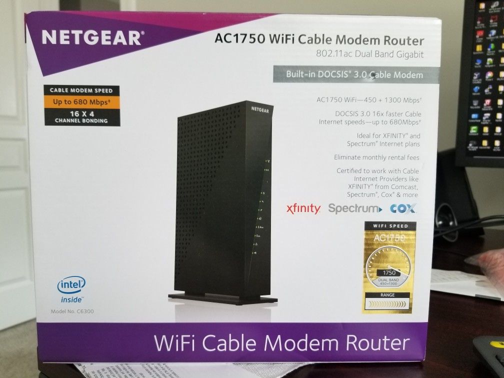 Netgear AC 1750 wifi cable modem router