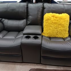*Weekend Special!!!*---Stellar Madrid Gray Leather Reclining Sofa/Loveseat Sets---Delivery And Financing Available😎