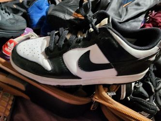 Nike Dunk Low Black White Sneakers sz 7y