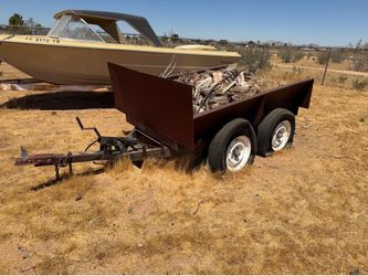 Metal dump trailer.