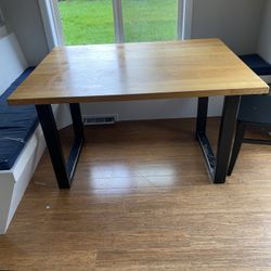 Oak & Metal Table 