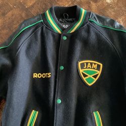 Roots Canada Jamaican Leather Jacket Mens L