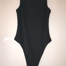 Black Ribbed  bodysuit