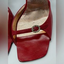 Christian Lacroix Red Strappy Heels, Size 38.5
