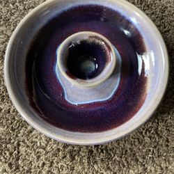 Sturbridge Pottery Votive Holder/Nacho & Cheese Plate