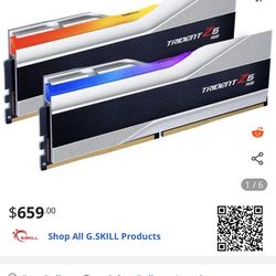 G. SKILL 32GB DDR5 Trident Z5 RGB 6600MHz CL34 Dual Channel Kit-NEW Intel (XMP)