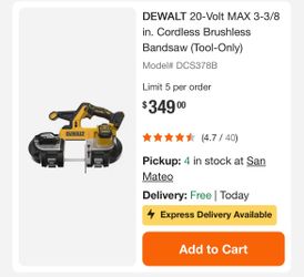 Dewalt Band Saw 3 3/8”