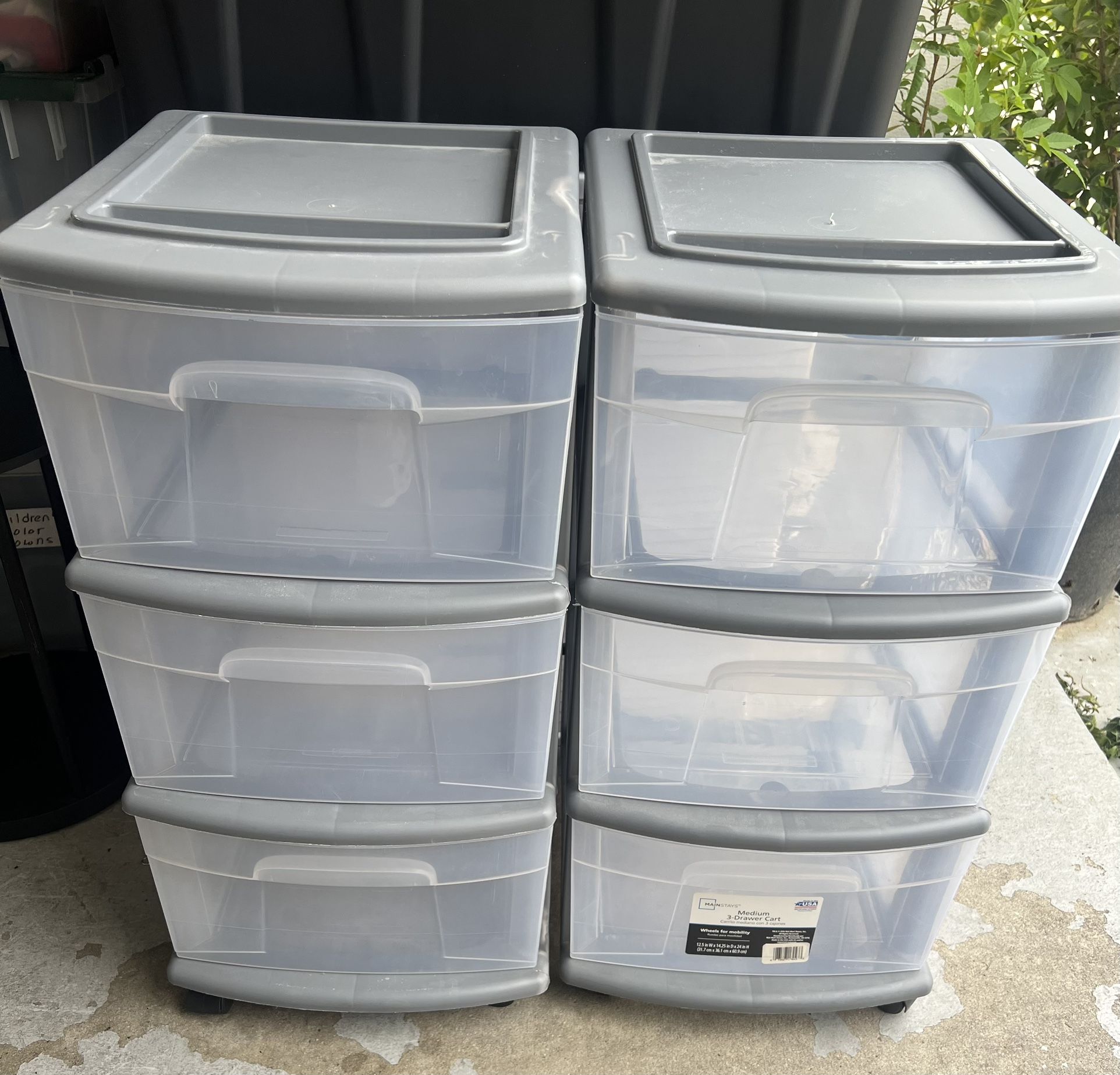 3 Drawer Plastic Storage Cart