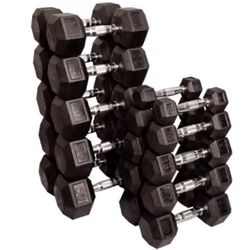 5-50 Body Solid Rubber Dumbbell Set