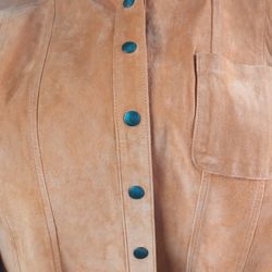 Coldwater Creek suede leather jacket. Women's Size 14-16 Color Orange