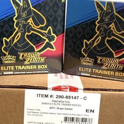 Sealed Case Of Pokémon Sword & Shield Crown Zenith Elite Trainer Box