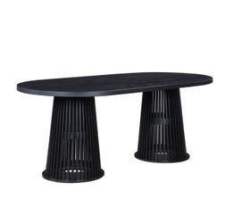 Beautiful by Drew Oval Dining Table, Rich Black