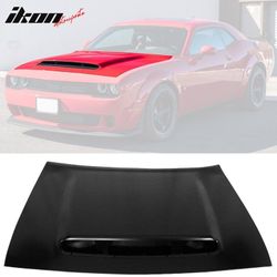 Fits 2008-2023 Dodge Challenger Demon Style Hood Scoop Air Vent Unpainted - Aluminum