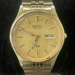Seiko Quartz Gold-Tone Men’s Watch 35mm Stainless Steel 5Y23-8040