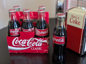Original 1996 Coca-Cola Classic 8 oz glass bottle six-pack