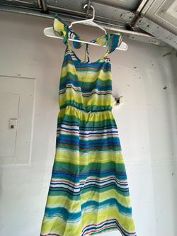 S Blue White Yellow Short Dress