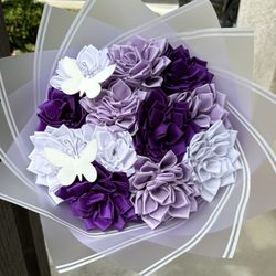 Eternal Purple And White Bouquet