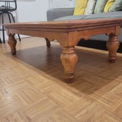 Solid Wood 54” Dining Table Set (5 Chairs) + 50” Coffee Table – Refinished