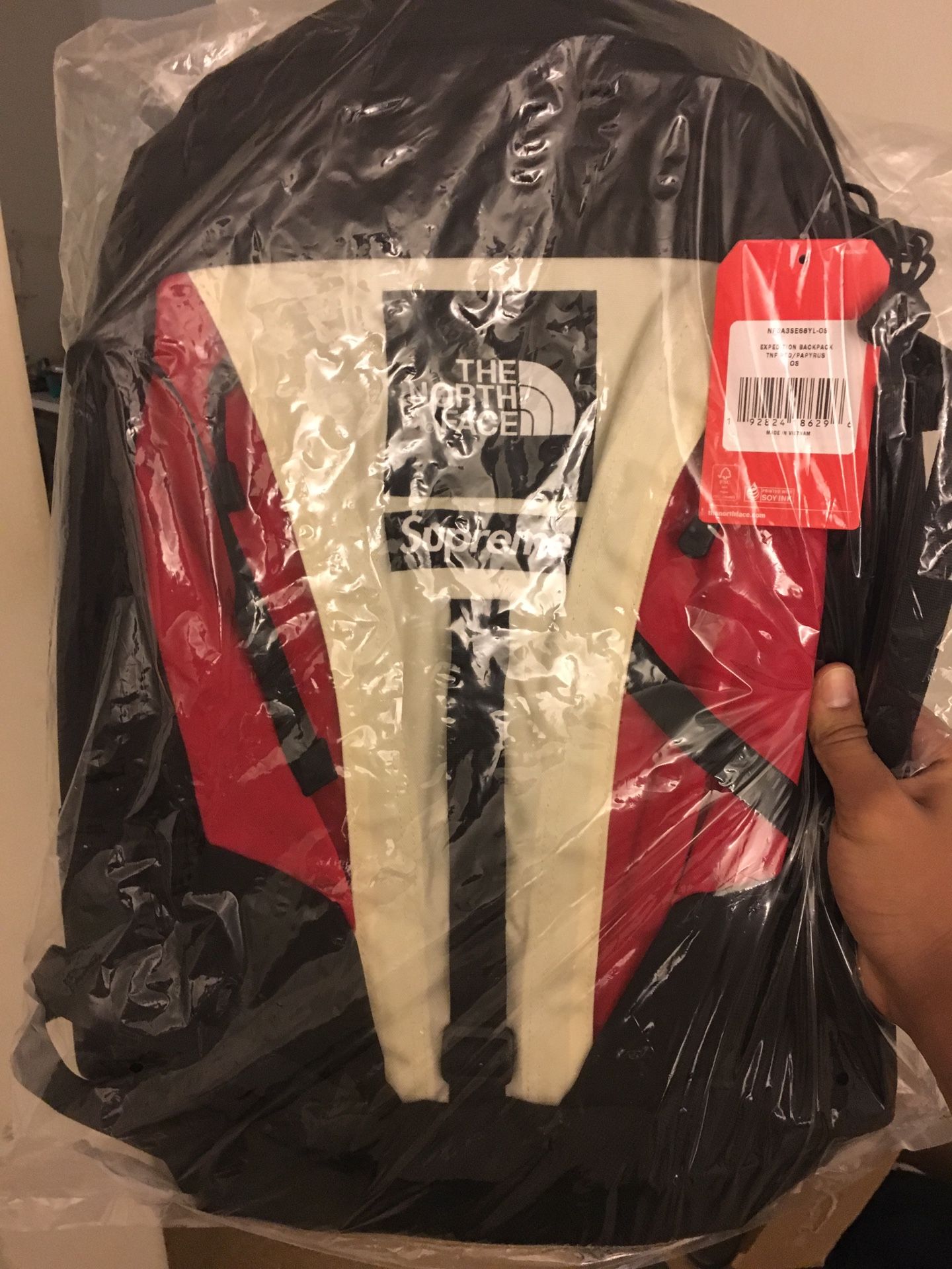 supreme the north face backpack red